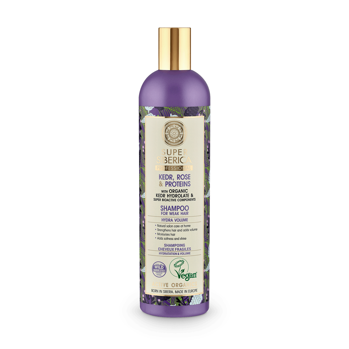 Super Siberica Kedr, rose & proteins. Shampoo for Weak Hair, 400 ml - Natura Siberica Kuwait