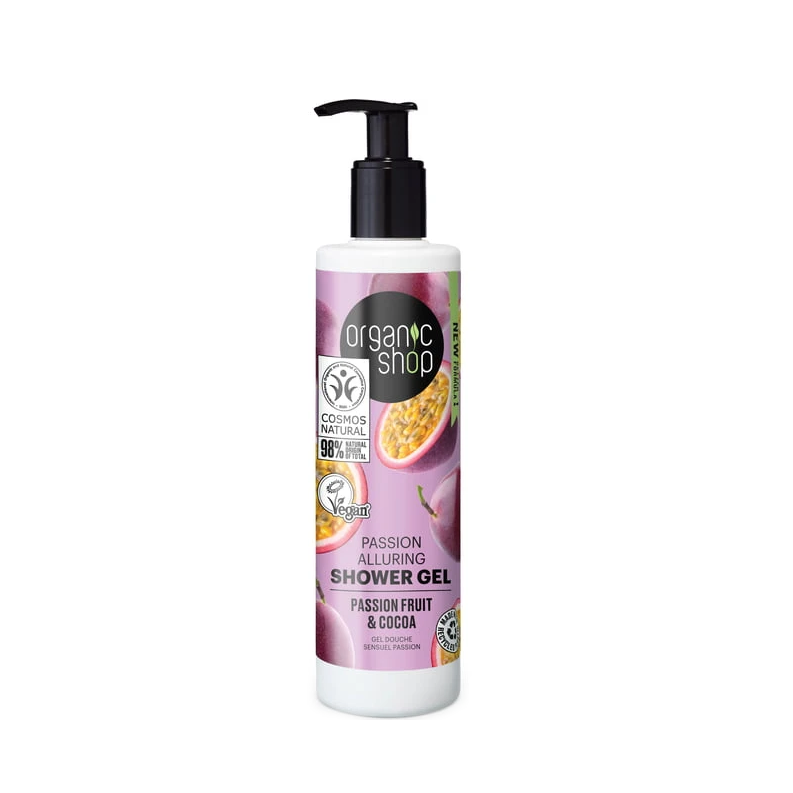 OS Passion Alluring Shower Gel Passion fruit and cocoa, 280 ml - Organic Shop Kuwait