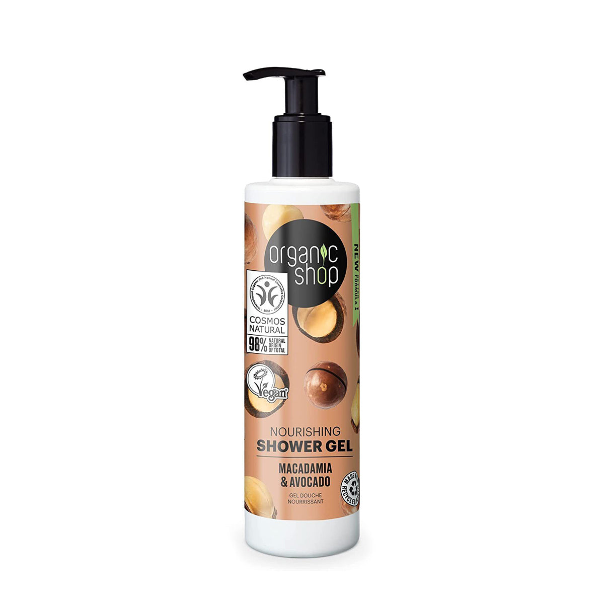 OS Nourishing Shower Gel Macadamia and Avocado, 280 ml - Organic Shop Kuwait