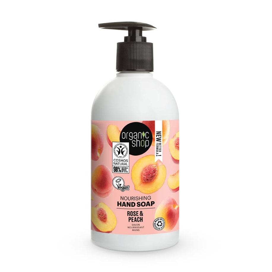 OS Nourishing Hand Soap Rose and Peach, 500 ml - Organic Shop Kuwait