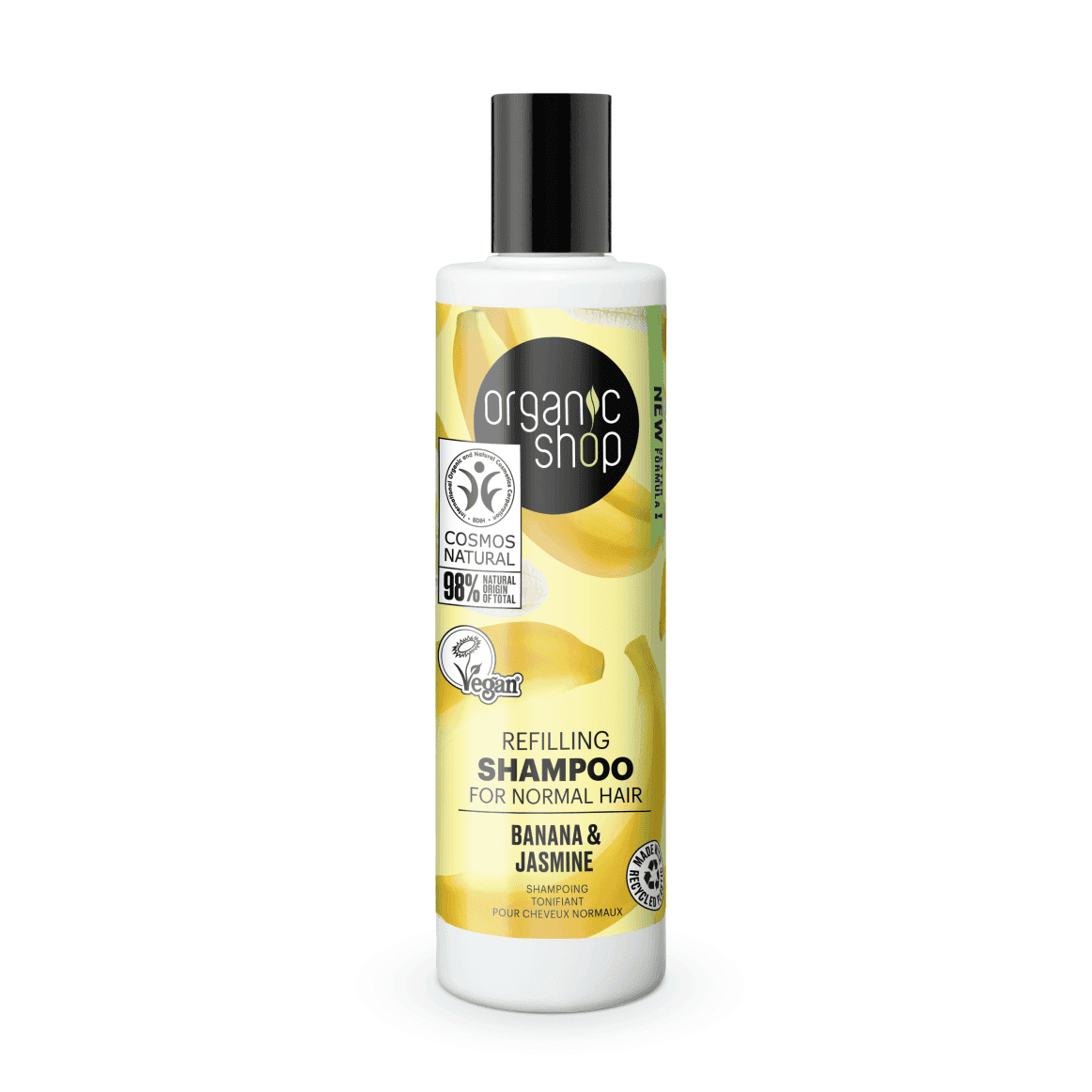 OS Refilling Shampoo for Normal Hair Banana and Jasmine, 280 ml - Organic Shop Kuwait