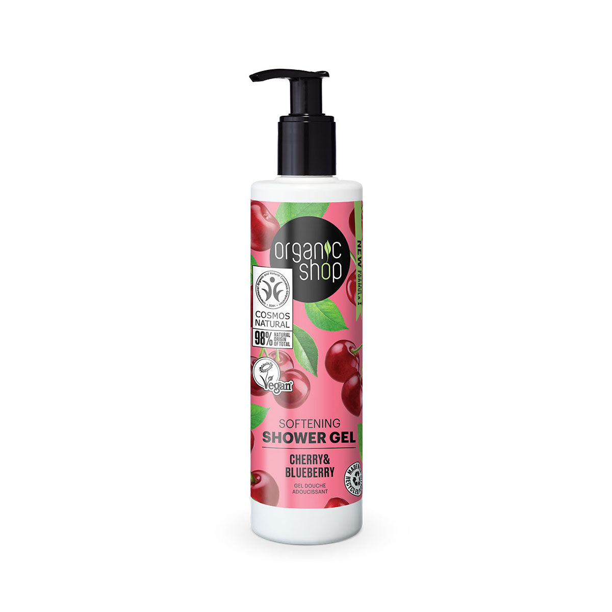 OS Softening Shower Gel Cherry and Blueberry, 280 ml - Organic Shop Kuwait