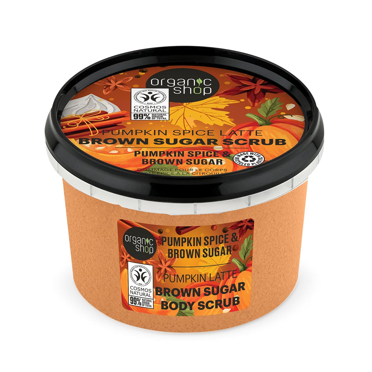 OS Brown sugar body scrub Pumpkin Spice Latte, 250 ml - Organic Shop Kuwait