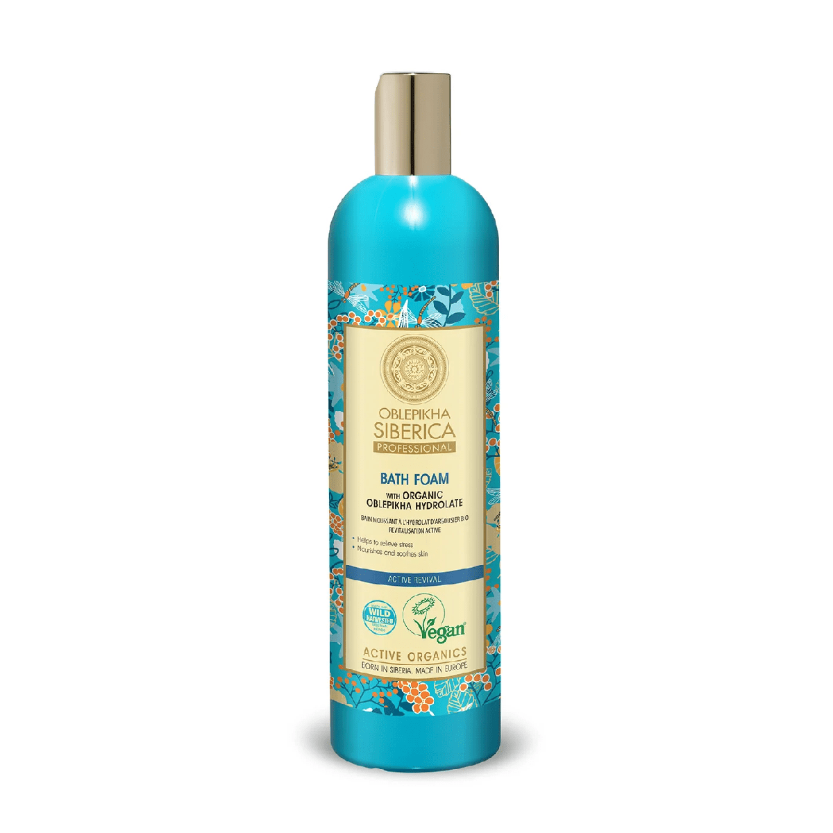 Bath Foam with Organic Oblepikha Hydrolate Active Revival, 550 ml - Natura Siberica Kuwait