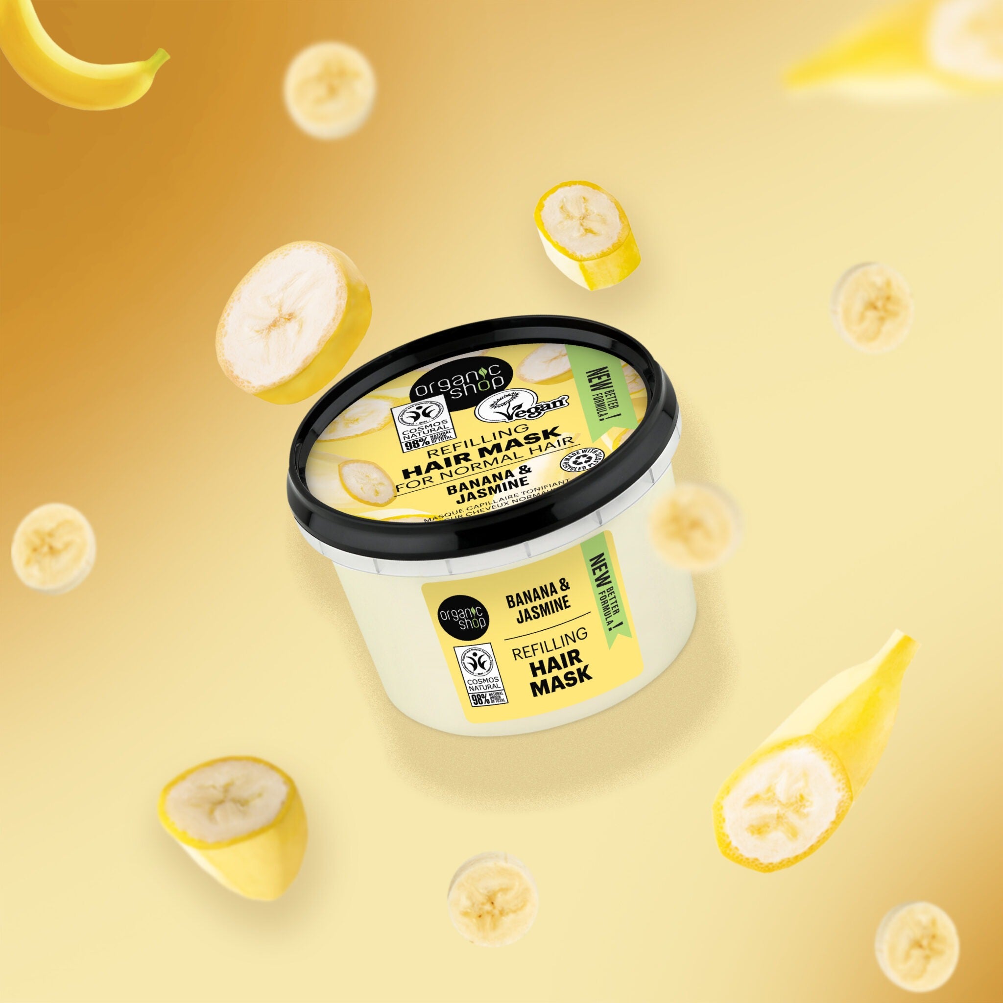 OS Refilling Hair Mask for Normal Hair Banana and Jasmine, 250 ml - Organic Shop Kuwait